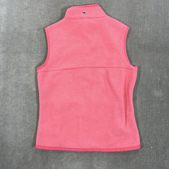 Vineyard Vines Womens Size XS Pink Full Zip Fleece Vest - Picture 6 of 6
